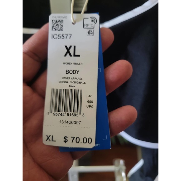 Adidas long Sleeve Bolero Top with White piping & Square Neckline - Picture 5 of 5